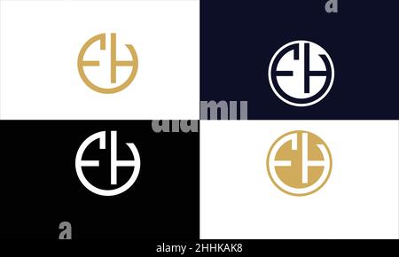 EH, HE Abstract Letters Logo MONOGRAM Stock Vector