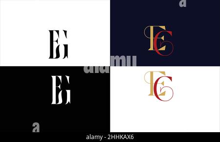 EG, GE Abstract Letters Logo Monogram Stock Vector