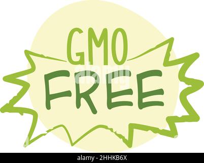 GMO Free sticker, vector illustration for graphic and web design Stock Vector