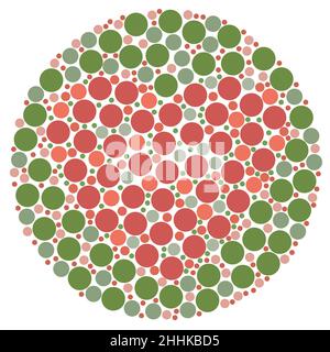 Colour blind test with heart. Love is blind concept. Stock Vector