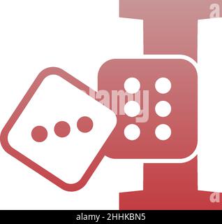 Letter I with dice two icon logo template vector Stock Vector