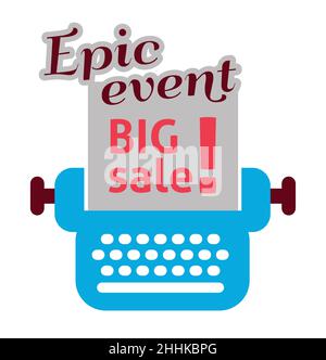 Epic event - Big Sale label, flat vector illustration for graphic and web design Stock Vector