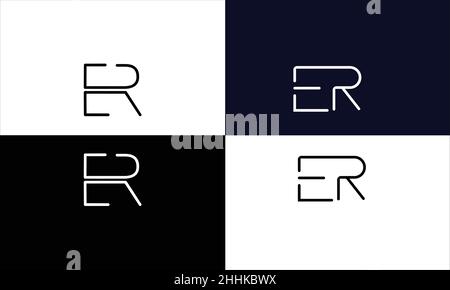 ER, RE Abstract Letters Logo MONOGRAM Stock Vector