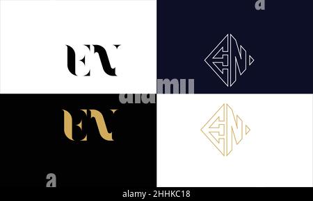 EN, NE Abstract Letters Logo  Monogram Stock Vector