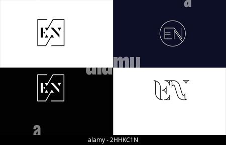 EN, NE Abstract Letters Logo  Monogram Stock Vector
