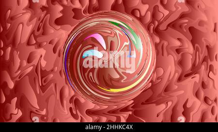 Fractal digital painting. Colorful, bright, multicolor pattern, glitch, ornament, kaleidoscope. Stock Vector