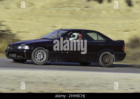 Modified and tuned BMW E34 for drifting on the track Stock Photo