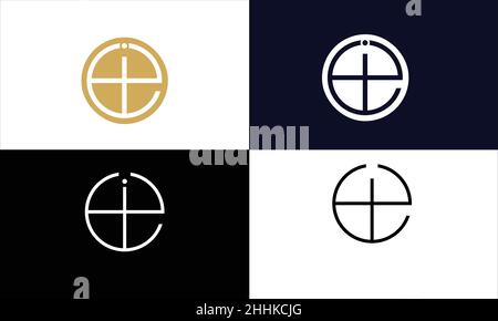 EI, IE Abstract Letters Logo Monogram Stock Vector