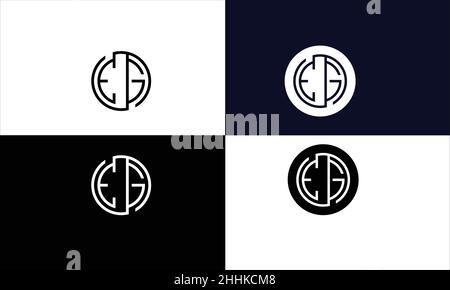 EG, GE Abstract Letters Logo Monogram Stock Vector
