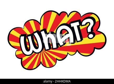 What? speech bubble in retro style. Vector illustration isolated on white background Stock Vector