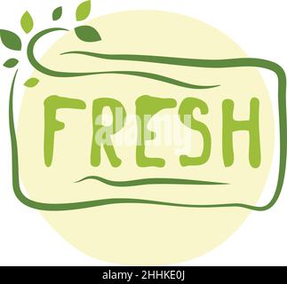 Fresh Food Sign Sticker fresh food sticker. fresh food sign on transparent background ...