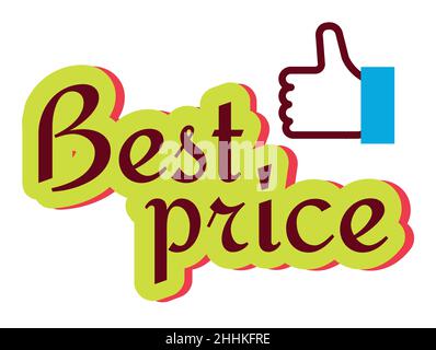 Best price label, flat vector illustration for graphic and web design Stock Vector