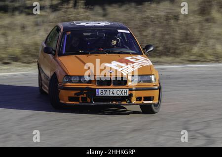 Modified and tuned BMW E34 for drifting on the track Stock Photo