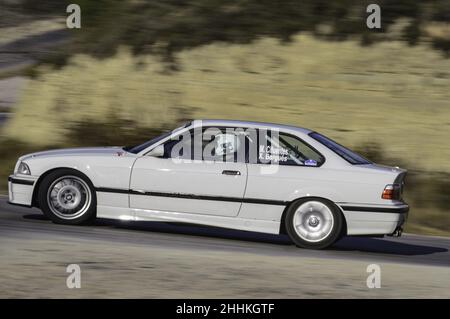 Modified and tuned BMW E34 for drifting on the track Stock Photo