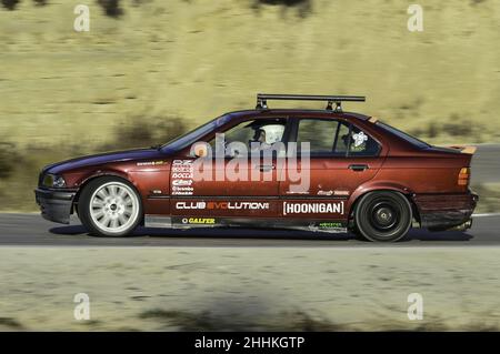 A modified and tuned BMW E34 for drifting on the track Stock Photo