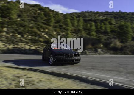 A modified and tuned BMW E34 for drifting on the track Stock Photo