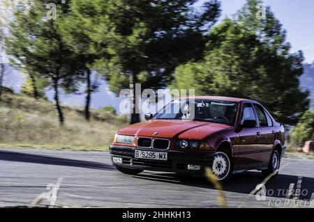 Modified and tuned BMW E34 for drifting on the track Stock Photo