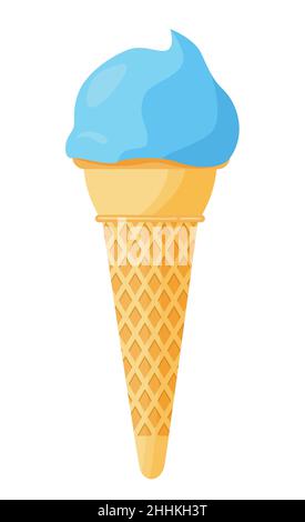 Color ice cream on white background, flat vector illustration Stock Vector