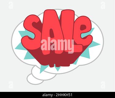 SALE sticker in retro style. Vector illustration isolated on white background Stock Vector