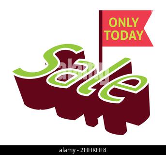 Sale label, flat vector illustration for graphic and web design Stock Vector