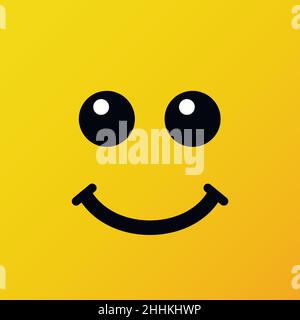 Yellow emoticons and emojis. Vector illustration in flat style close-up Stock Vector