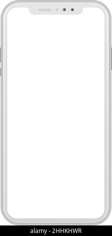 Modern white smart phone on white background. Realistic vector illustration, for graphic and web design Stock Vector