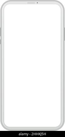 Modern white smart phone on white background. Realistic vector illustration, for graphic and web design Stock Vector