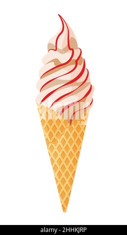 Color ice cream on white background, flat vector illustration Stock Vector
