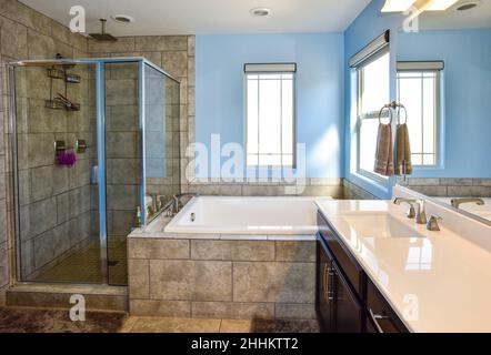 Home interior luxury bathroom Stock Photo