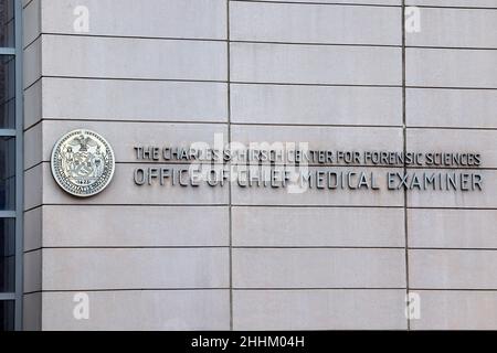 NYC Office of Chief Medical Examiner, 421 E 26th St, New York, NY. the Charles S. Hirsch Center for Forensic Sciences in Manhattan. Stock Photo
