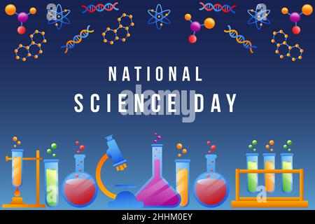 gradient national science day background with science element Stock Vector