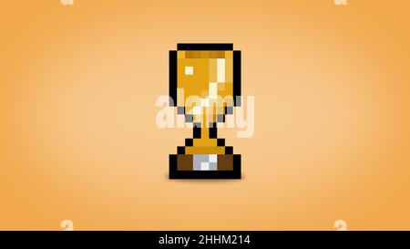 Pixel art gold first place medal background - high resolution seamless ...