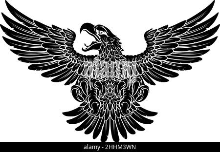 Bald Eagle Hawk Flying Wings Spread Mascot Stock Vector