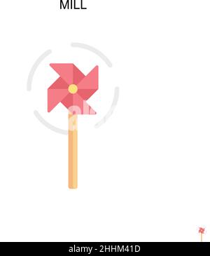 Mill Simple vector icon.Perfect color modern pictogram on editable stroke. Mill icons for your business project Stock Vector