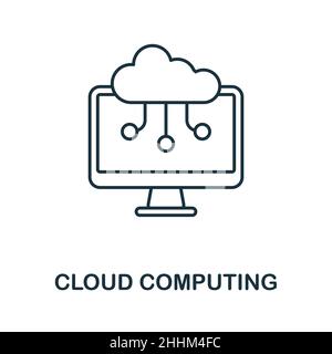 Cloud Computing icon. Line element from industry 4.0 collection. Linear Cloud Computing icon sign for web design, infographics and more. Stock Vector