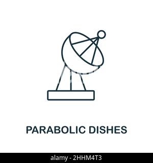 Parabolic Dishes icon. Line element from internet technology collection. Linear Parabolic Dishes icon sign for web design, infographics and more. Stock Vector