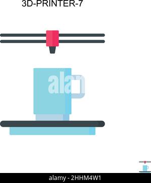 3d-printer-7 Simple vector icon.Perfect color modern pictogram on editable stroke. 3d-printer-7 icons for your business project Stock Vector