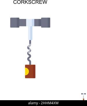 Corkscrew Simple vector icon.Perfect color modern pictogram on editable stroke. Corkscrew icons for your business project Stock Vector