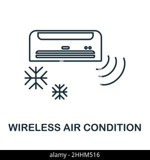 Wireless Air Condition icon. Line element from internet technology collection. Linear Wireless Air Condition icon sign for web design, infographics Stock Vector