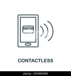 Contactless icon. Line element from internet technology collection. Linear Contactless icon sign for web design, infographics and more. Stock Vector