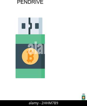 Pendrive Simple vector icon.Perfect color modern pictogram on editable stroke. Pendrive icons for your business project Stock Vector