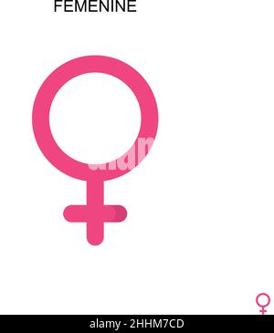 Femenine Simple vector icon.Perfect color modern pictogram on editable stroke. Femenine icons for your business project Stock Vector