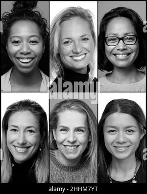 Group of people in a collage Stock Photo