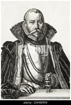 Tycho Brahe, (1546-1601), Danish Astronomer, portrait engraving by Jacob de Gheyn (II), 1624-1650 Stock Photo