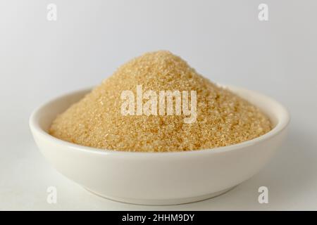 brown sugar on a white background Stock Photo