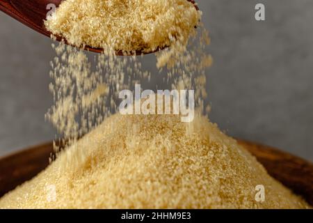 Sweet flavored brown sugar made from sugar cane Stock Photo