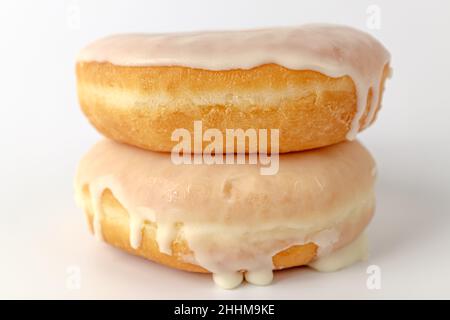 glazed donuts on a white background Stock Photo