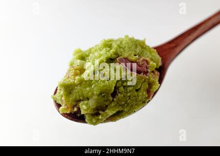 guacamole on a white background Stock Photo