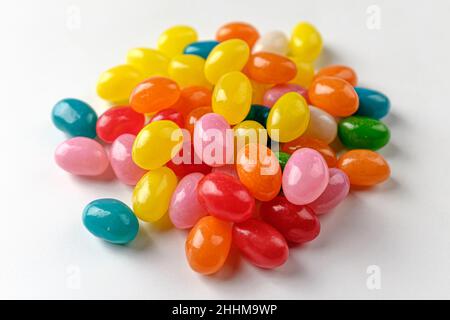 jelly bean on a white background Stock Photo