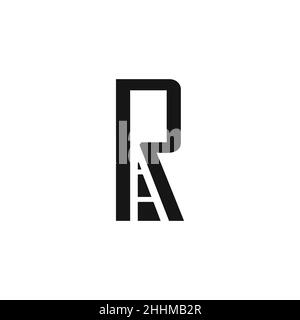The design inspiration for the letter R logo as a toll road symbol, the R Logo is black with a combination of road illustrations Stock Vector